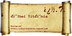 Ölbei Titánia névjegykártya